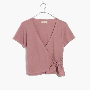 NWT Texture & Thread Wrap-Tie Top